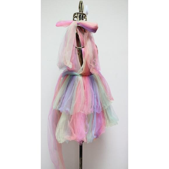 Lirika Matoshi Dream Come True Rainbow Tulle Mini Dress Size Medium - Picture 4 of 6